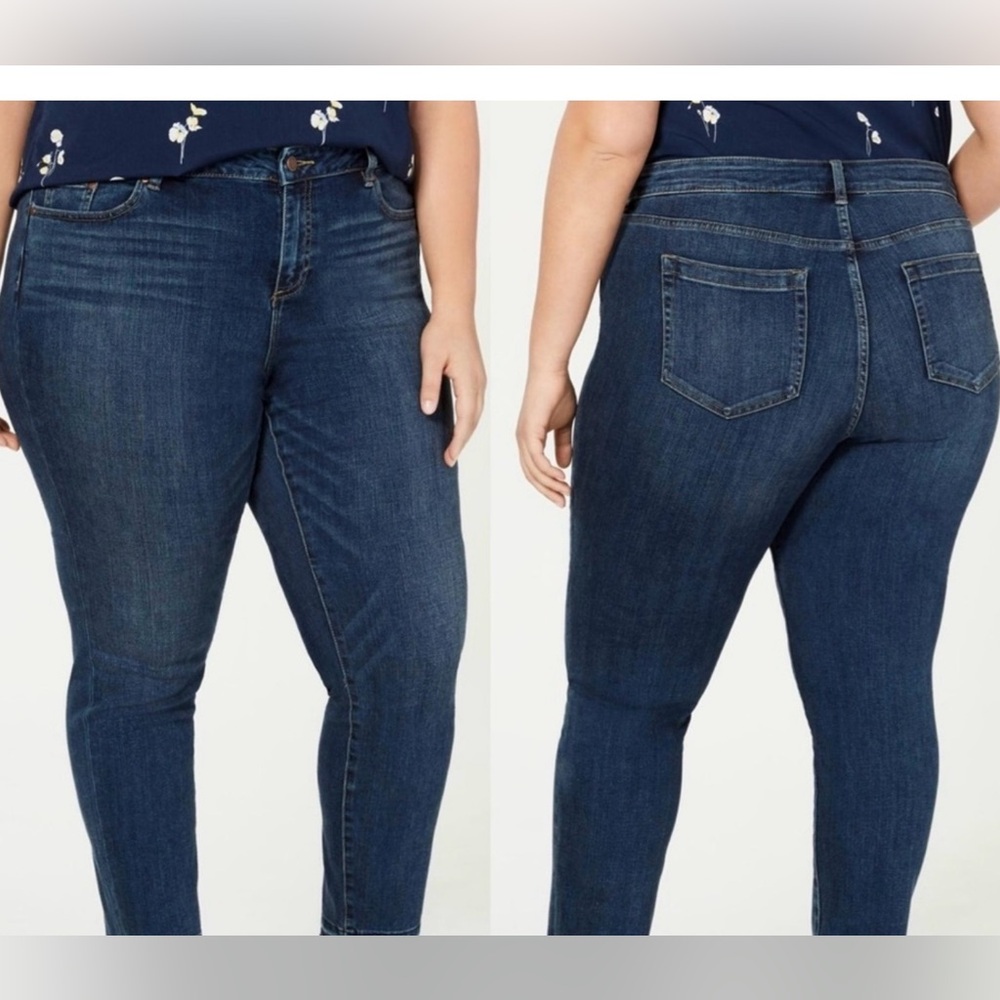 EUC TWO BY VINCE CAMUTO Skinny Dark Wash Blue Jeans Women’s 16W Size